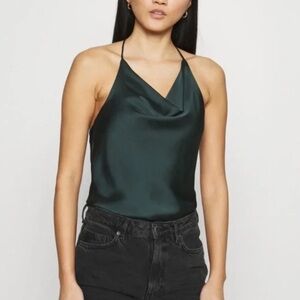 Satin cowl neck bodysuit